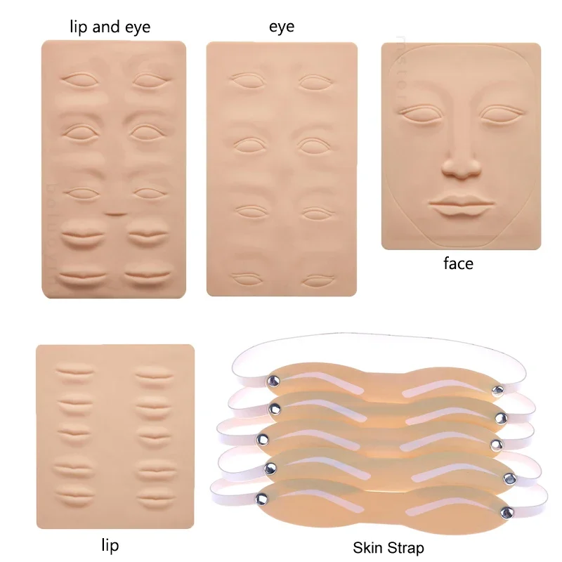 1pc Beginner 3D Silicone Permanent Makeup Tattoo Training Practice Fake Skin Blank Eye Lips Face For Microblading Machine