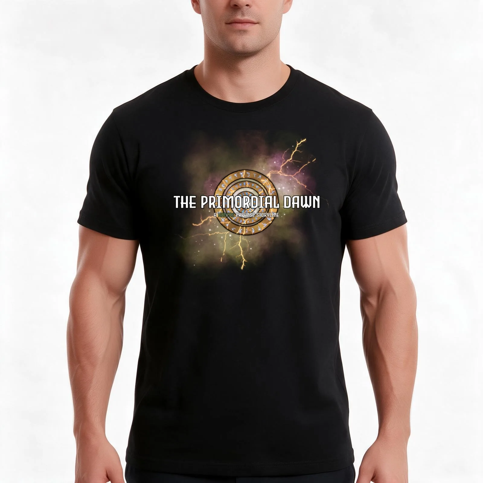 The Primordial Dawn T-Shirt, Summer Casual Cotton Tee, Oversized Streetwear Tops, Vintage Graphic Print, Loose Fit Short Sleeve