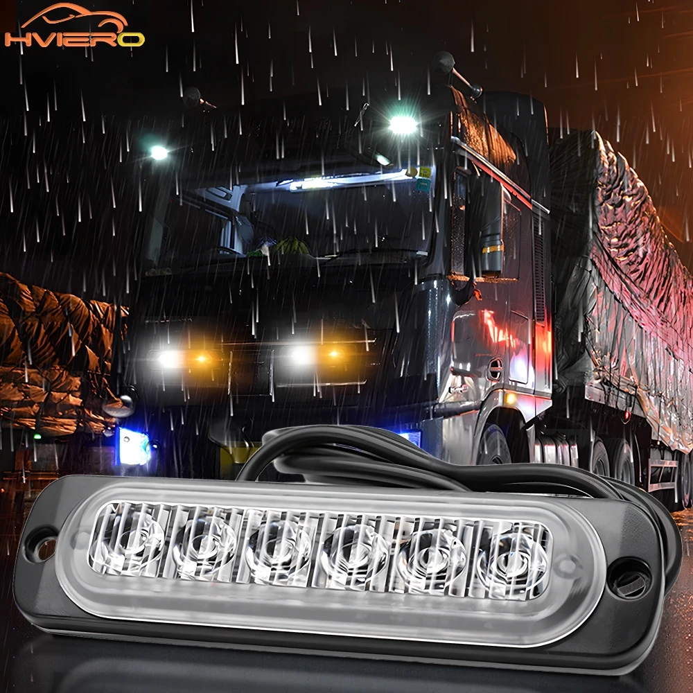 

4x6led Car Emergency Flashing Led Truck Wireless Strobe 12v/24V Police Warning Lamps Auto Fog Signal Bulb Daytime Running Light