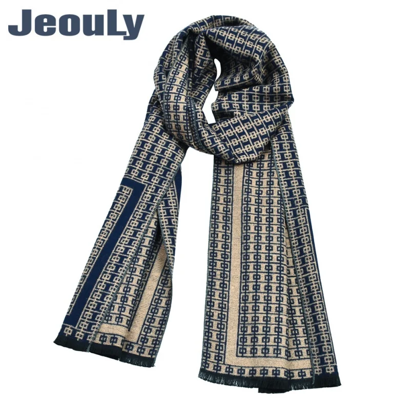 Exported to Europe and America 2019 New Men\'s Double-Sided Thickened Warm Korean Men\'s Knitted Brand Scarf in Stock Wholesale