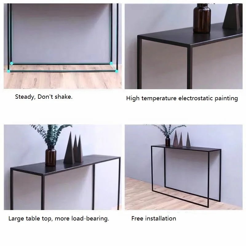 Nordic Simple Wrought Iron Porch Table Porch Table Strip Case Sofa Back Cabinet Several End View Strip Several Narrow Table