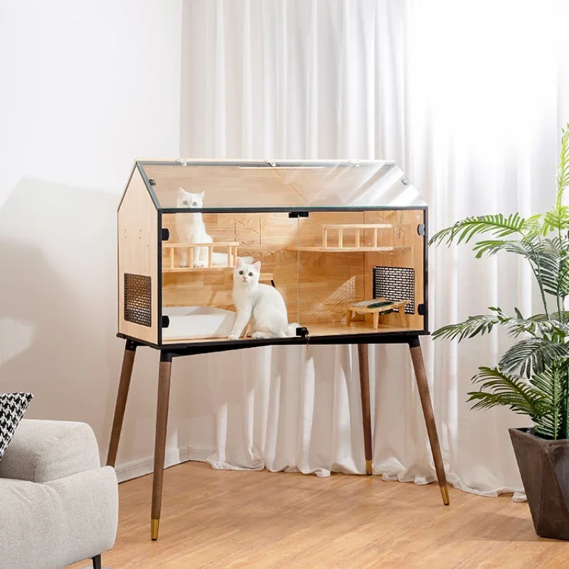 

Solid Wood Luxury Cattery Cat Nest Display Cabinet