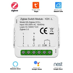 Tuya Smart Switch Module No Neutral Wire Required Smart Home Breaker Support Alexa Google Home Control