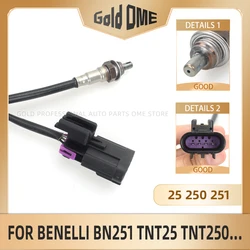 Sensor de oxígeno de banda ancha con sonda Lambda para coche, dispositivo de medición de O2, índice de combustible y aire, para Benelli BN251, TNT25, TNT250, BN, TNT 25, 250, 251, tubo Exhuast