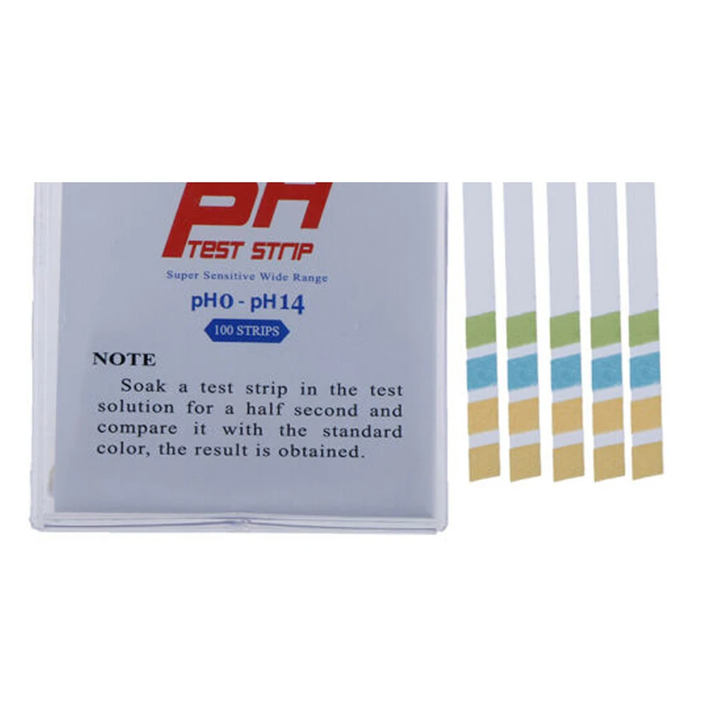 100pcs PH0-14 Test Paper Laboratory Household PH Test Strips Indicator Scientific Litmus Alkaline Acid Testing PH Test Meter