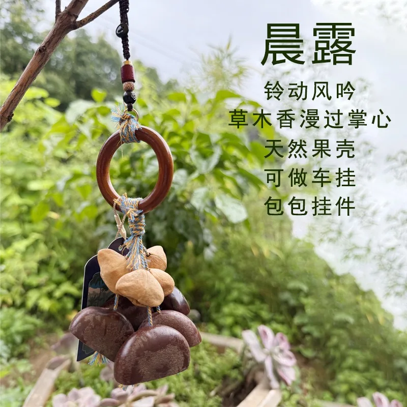 Fruit Ringing Products Handmade Full Wish Fruit Shell Hanging Ringing Natural Musical Instruments Music Therapy Hand Ringing