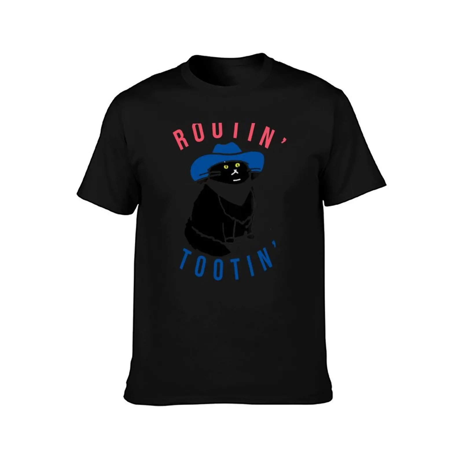 Rootin Tootin Cat T-Shirt Relaxed Fit Casual Short Sleeve Top T-Shirt