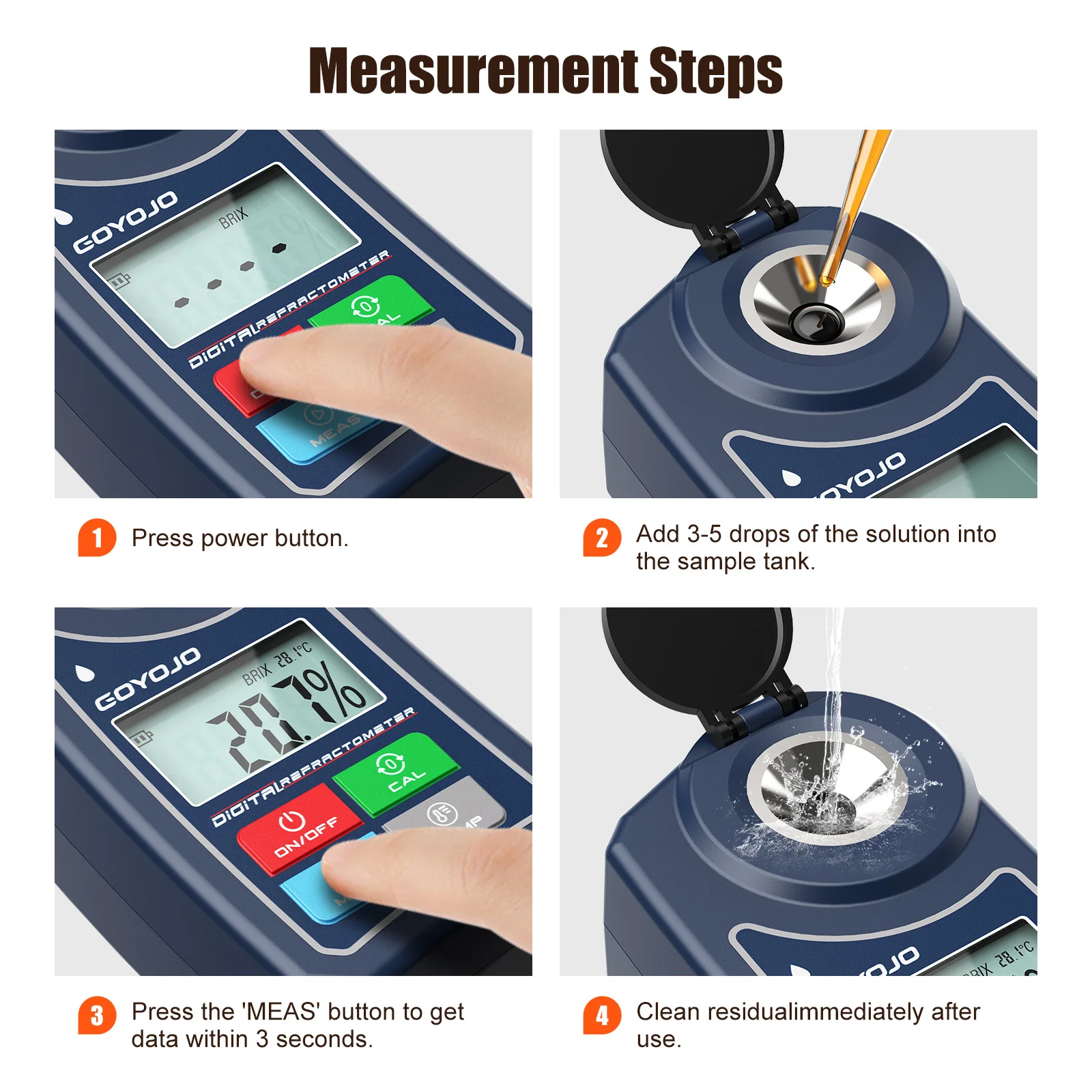 Digital Brix Meter Refractometer 0~55% Fruit Drink Honey Sugar Tester Meter Suger Content Measuring Instrument