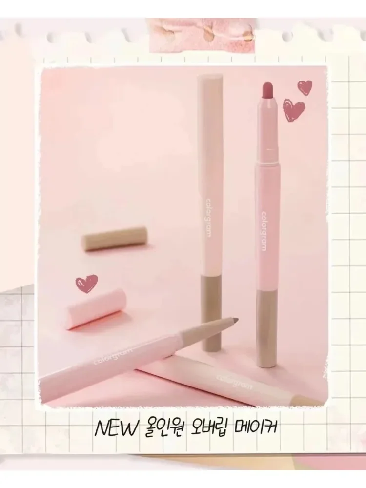 แต่งหน้าเกาหลี Colorgram Double Ended Lip Liner Plump Pouty Lips Shadow คอนซีลเลอร์ดินสอลิปสติก Rare Beauty เครื่องสําอาง