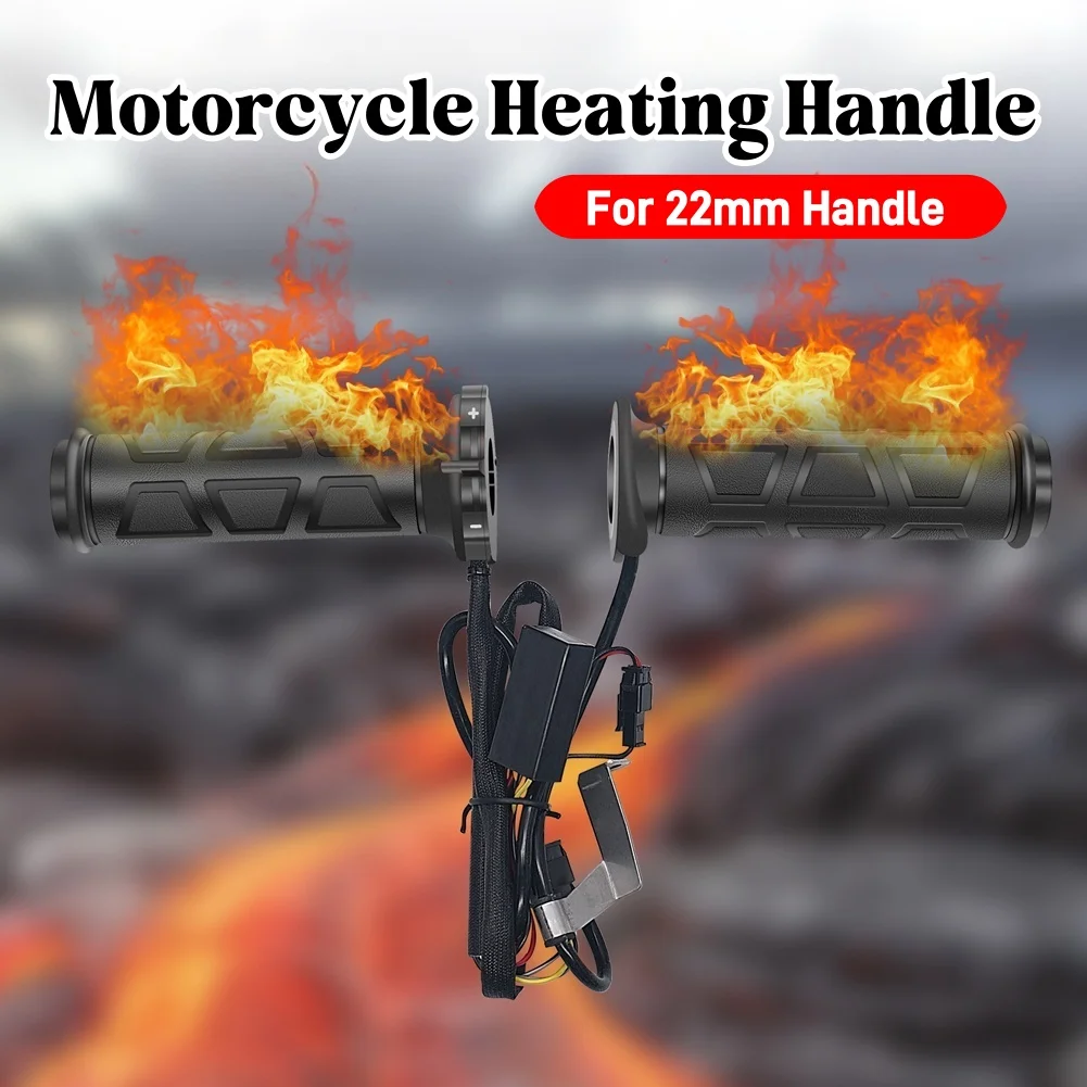 Motorcycle Hand Heated Grips Electric Molded Grips Scooter Moped Bar Hand Warmer 22mm motocross vespa Adjustable Hot Grip Handle