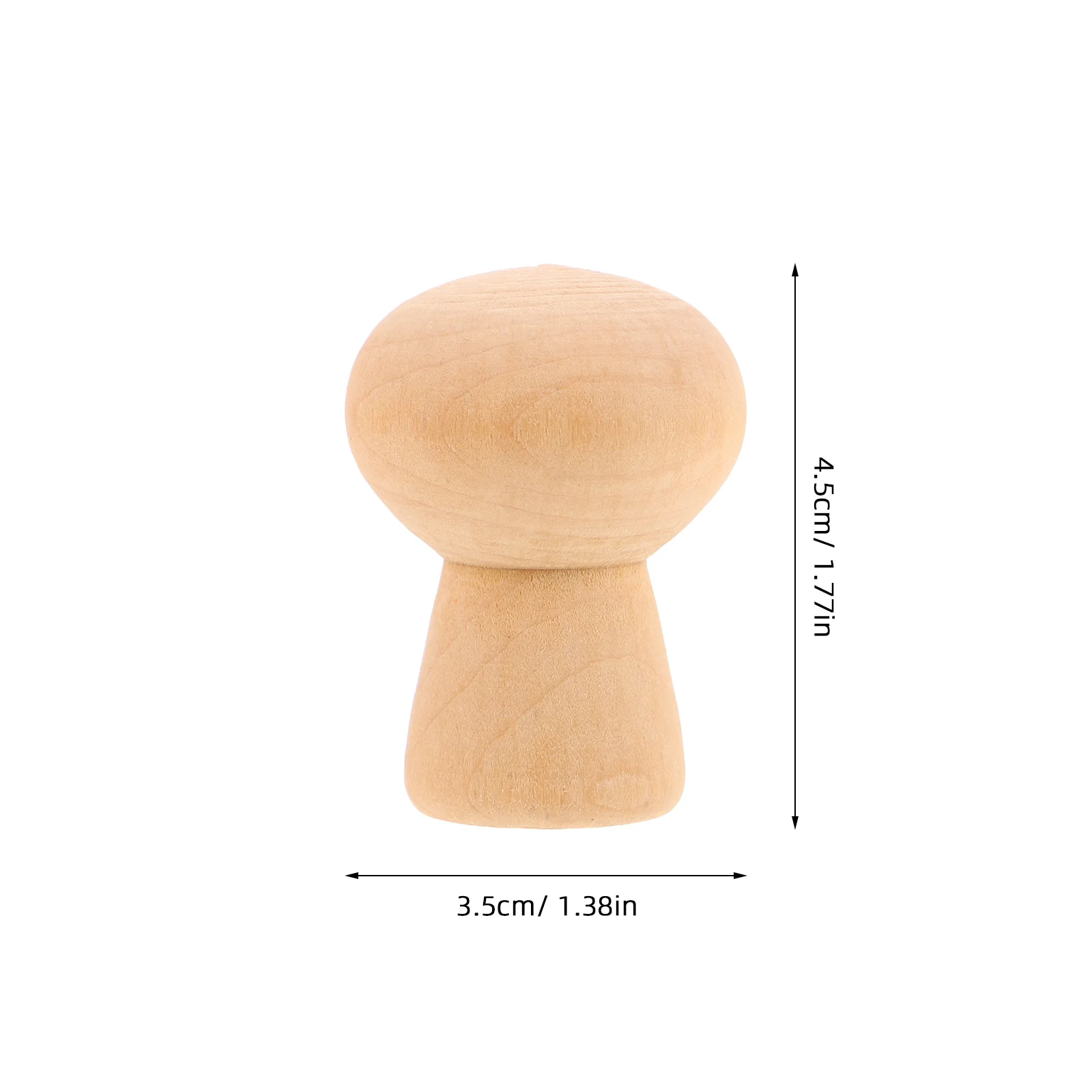 30 szt. Drewniane figurki grzybki do malowania, 4,5 cm x 1 cm, niedokończone, do rękodzieła dla dzieci, DIY, mini ozdoby grzybki do malowania, rękodzieło z drewna do malowania, kształt grzybka