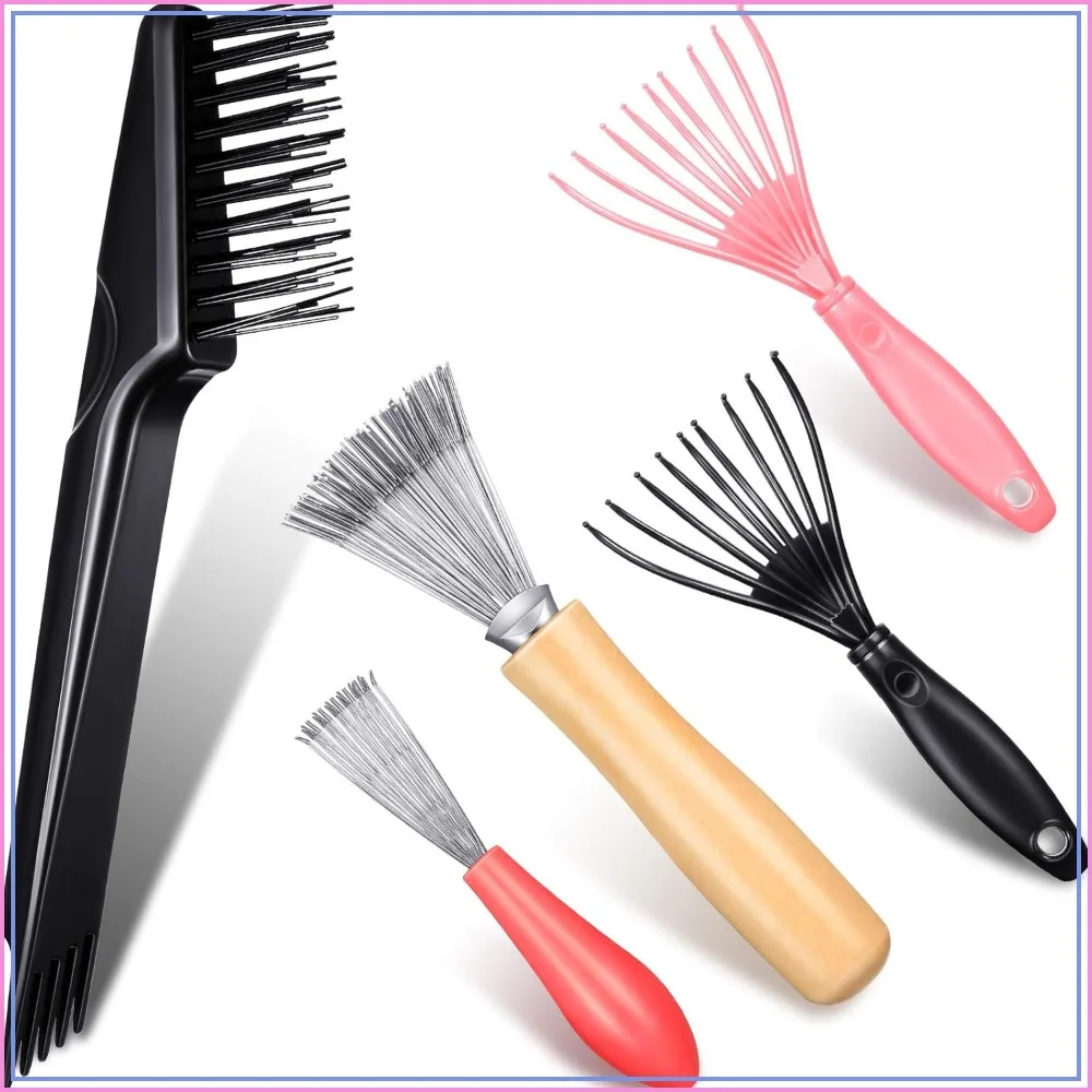 

5-Piece Comb Cleaner Set: Rake, Brush & Tool for Removing Hair & Dust from Combs, Ideal for Home & Salon