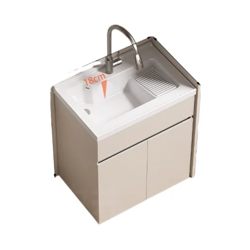 Honeycomb aluminum floor-to-ceiling bathroom Balcony laundry basin Ceramic integrated basin with rubbing board Toilet hand
