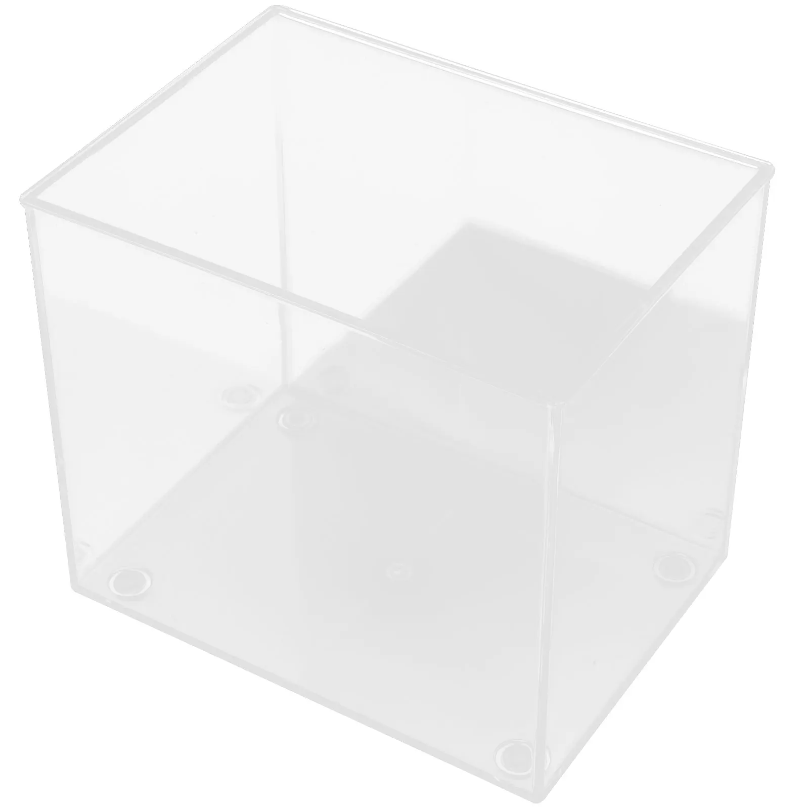 

Mini Fish Tank M Size Clear Plastic Square Betta Bowl Small Aquarium Multifunctional Container Plants Fish Turtles Desktop Home