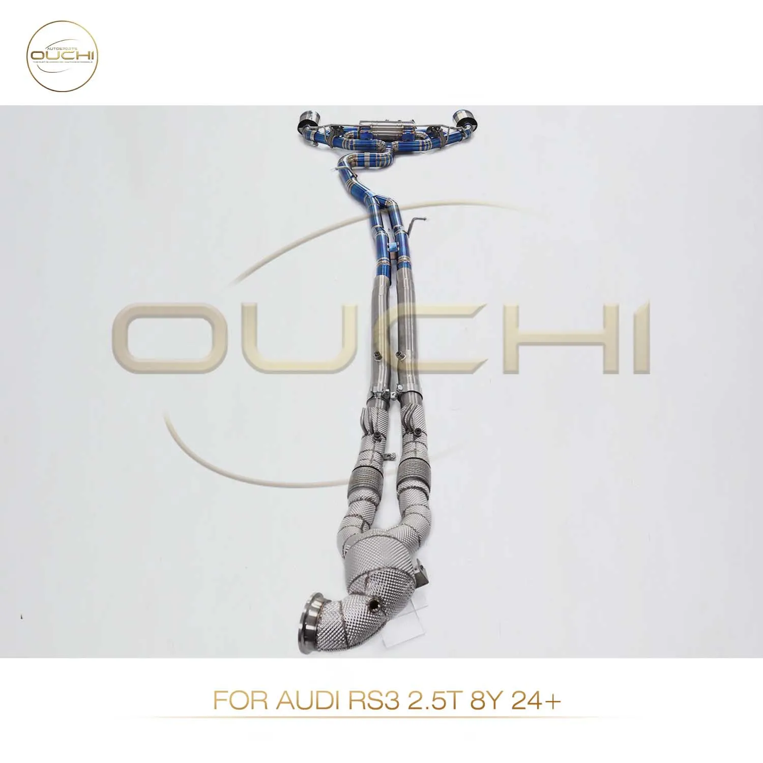 Performance Full catback for AUDI RS3 2.5T 8Y 24 OUCHI Downpipe Resonant tube Exhaust System Titanium Muffler With Valve