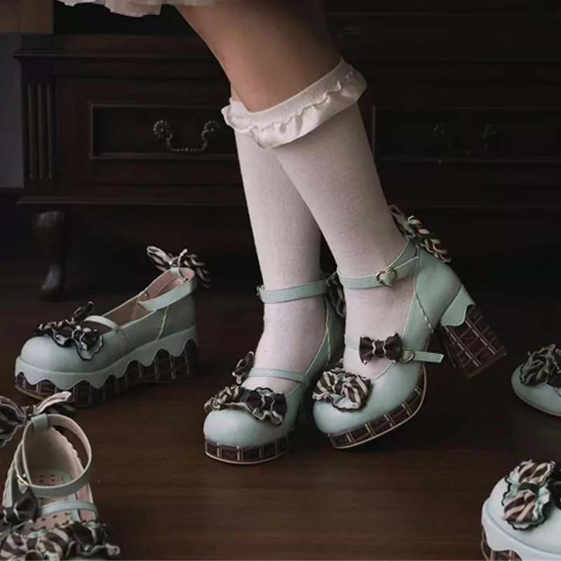 

Женские туфли на высоком каблуке, 2021, высокое качество, квадратный каблук, круглый носок, платье Мэри Джейн с бантом и пряжкой, вечерние женские туфли на высоком каблуке