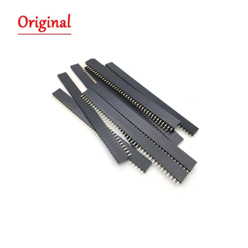 20pcs 10 pairs 40 Pin 1x40 Single Row Male and Female 2.54 Breakable Pin Header PCB JST Connector Strip for Arduino Black