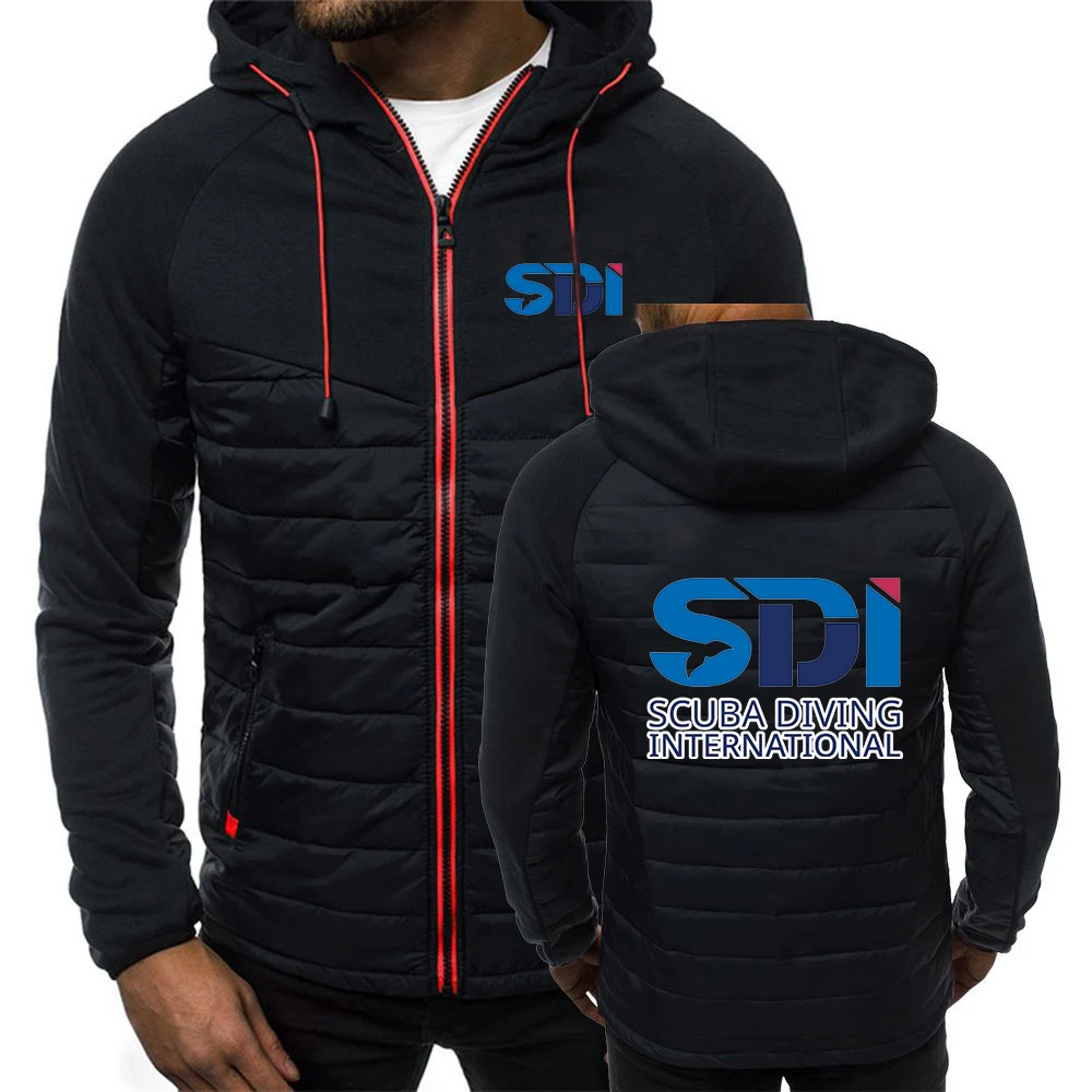 Scuba Diving International SDI Dive Men's Cotton Thermal Hoodie Warmth Resistant Mountaineering Jacket Multi Functional Casual