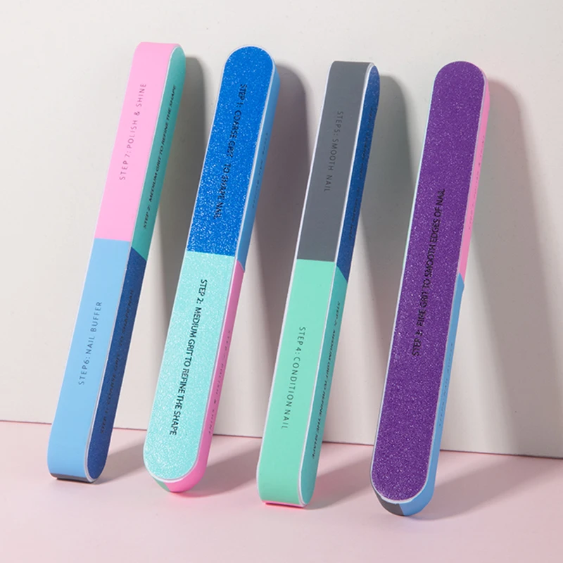 3/5/7/10 قطعة ملف الأظافر سبعة جوانب أدوات تلميع مانيكير باديكير الملفات المهنية مسمار الفن الرملي عازلة كتلة أدوات الأظافر #5