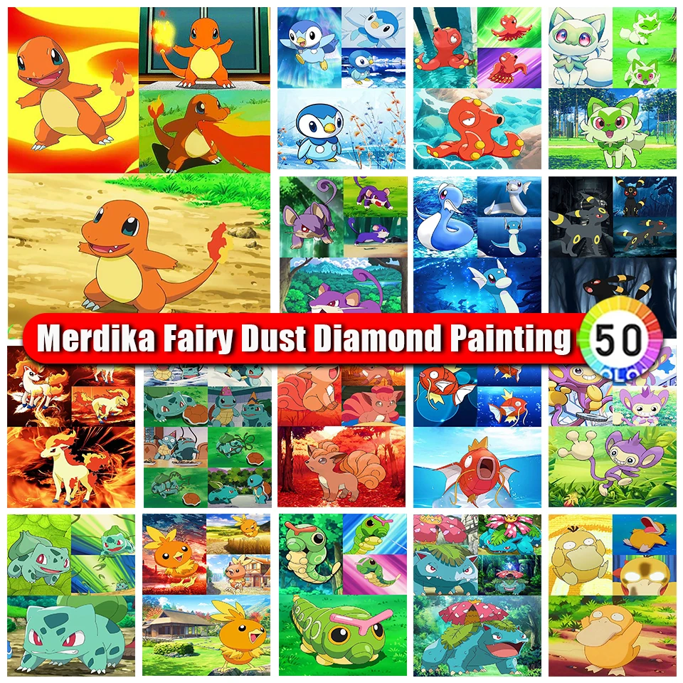 

Picture Size Zipper Bag Fairy Dust Diamond Painting Pokemon New Collection 2024 Diamond Embroidery Mosaic DIY Cross Stitch Art