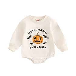 Newborn Infant Halloween Clothes Baby Boy Girl Cutest Pumpkin In The Patch Outfit Oversize Sweatshirt Romper Top