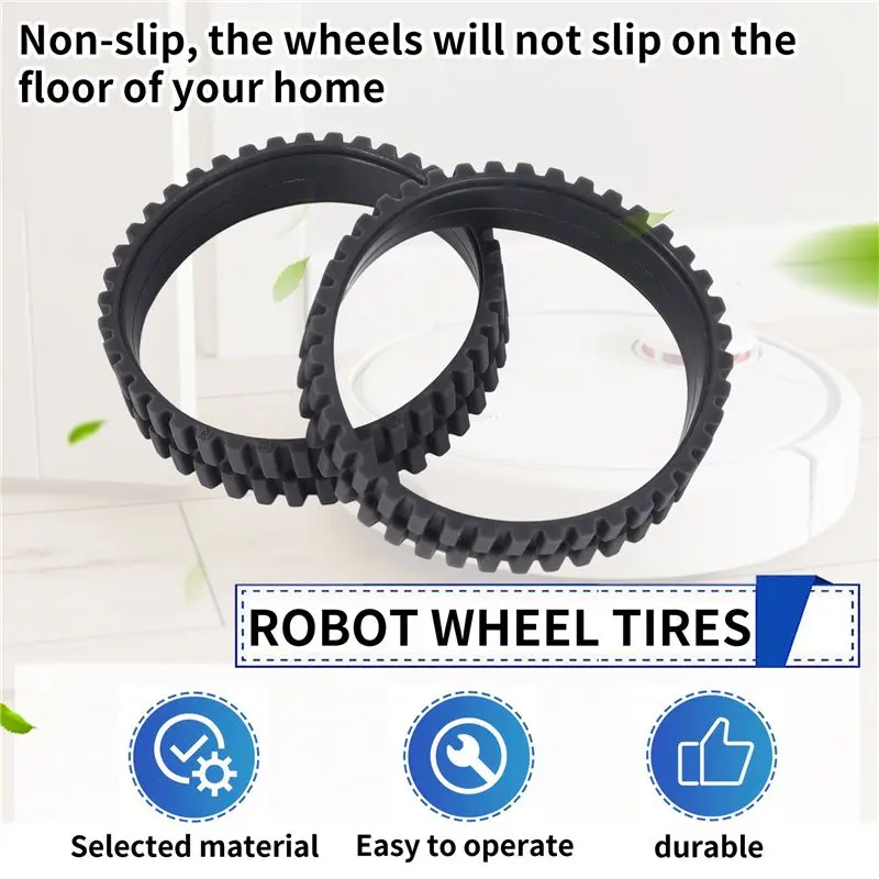 AEE4-Anti Slip Wheel Tires Skin Replacement For Eufy Robovac 11S/ 11S MAX/ 15T/ 30/ 30C/ 15C/ 15C MAX Anti-Wear Tyre Skins
