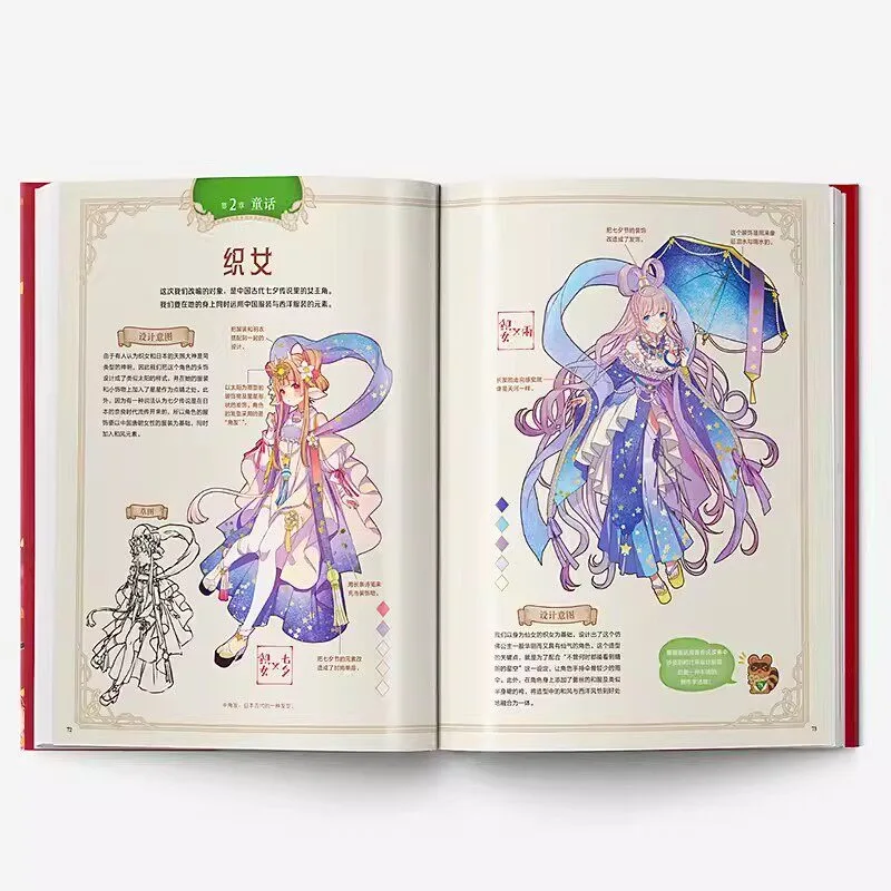 Sakura Dresses: Japanese Girls Clothing Illustrated Book Japanese-style Anthropomorphic Illustrations Collection Art Book