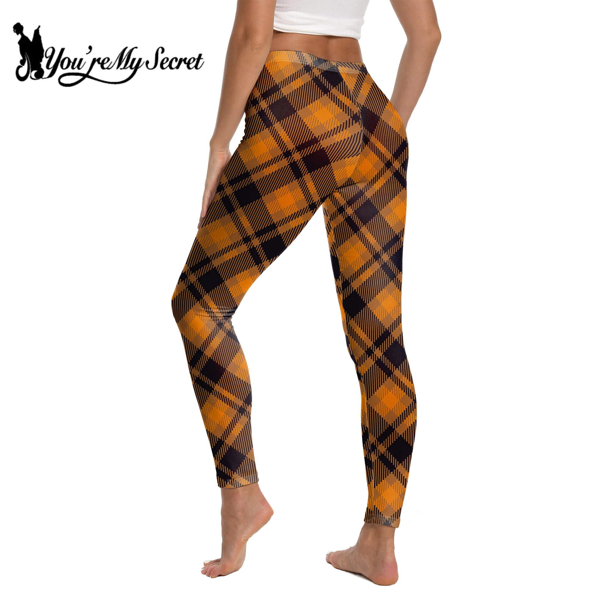 You're My Secret-mallas elásticas con estampado a rayas para mujer, pantalones de Yoga de cintura alta con realce, para fiesta de Halloween