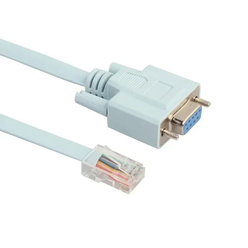 Консольный USB-кабель RJ45 Cat5 Ethernet к RS232 DB9 COM-порт Последовательные женские поворотные маршрутизаторы Сетевой адаптер Кабель Синий