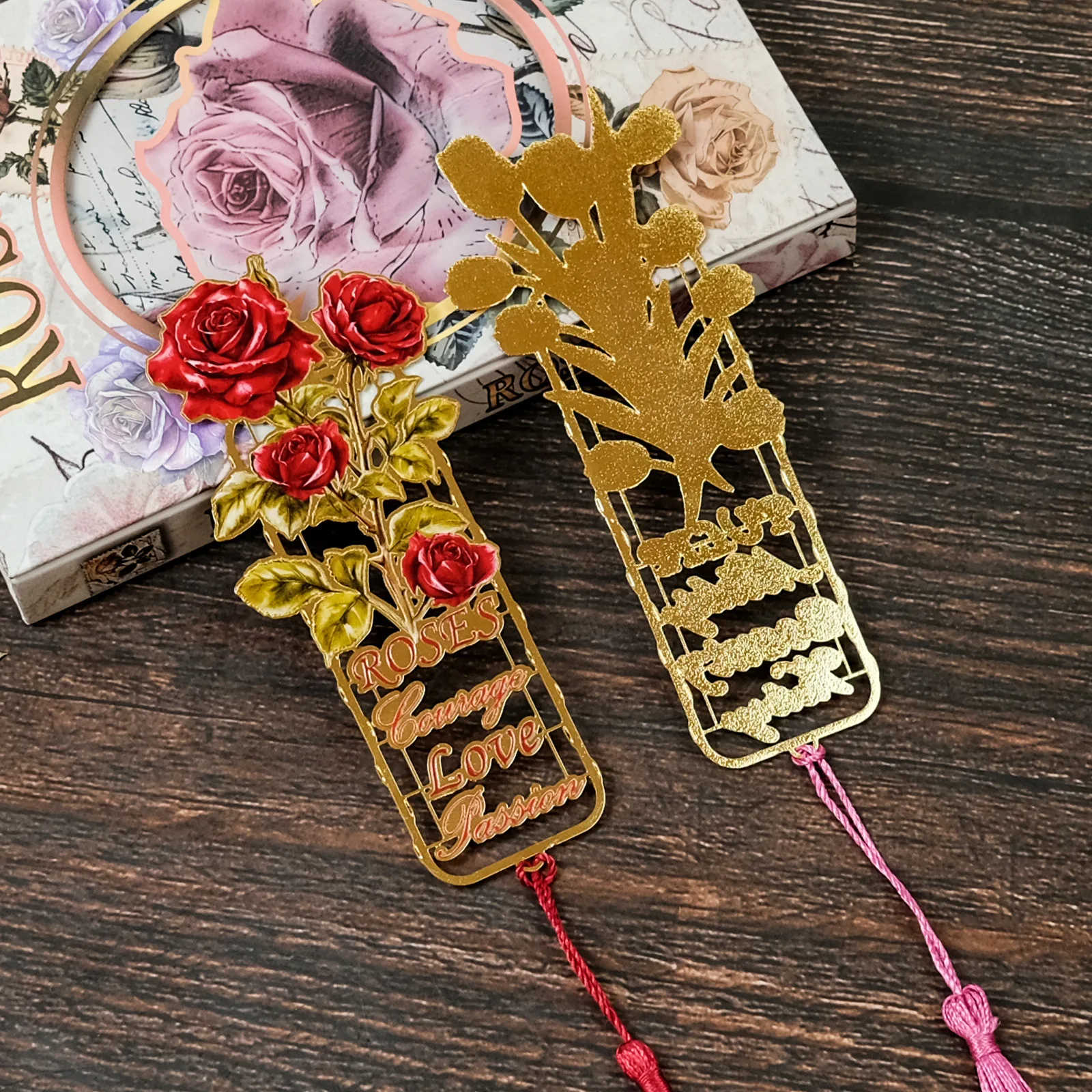 Cute Rose Lily Tulip Sunflower Metal Bookmark Creative Hollowed Flower Book Mark Back To School Gifts Student Reader Stationery