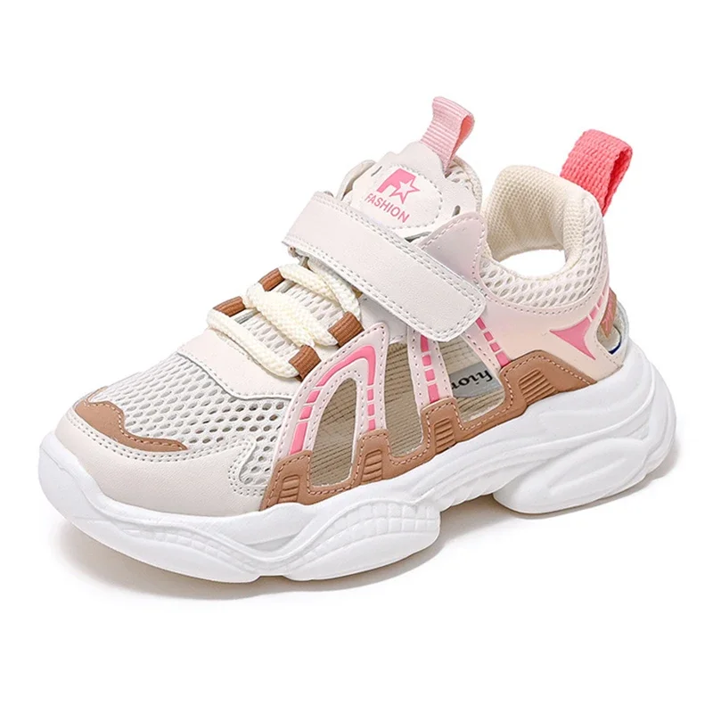

Children's Sports Shoes 2025 New Girls' Causal Sneakers Summer Mesh Breathable And Comfortable Hollow Student Running Shoes