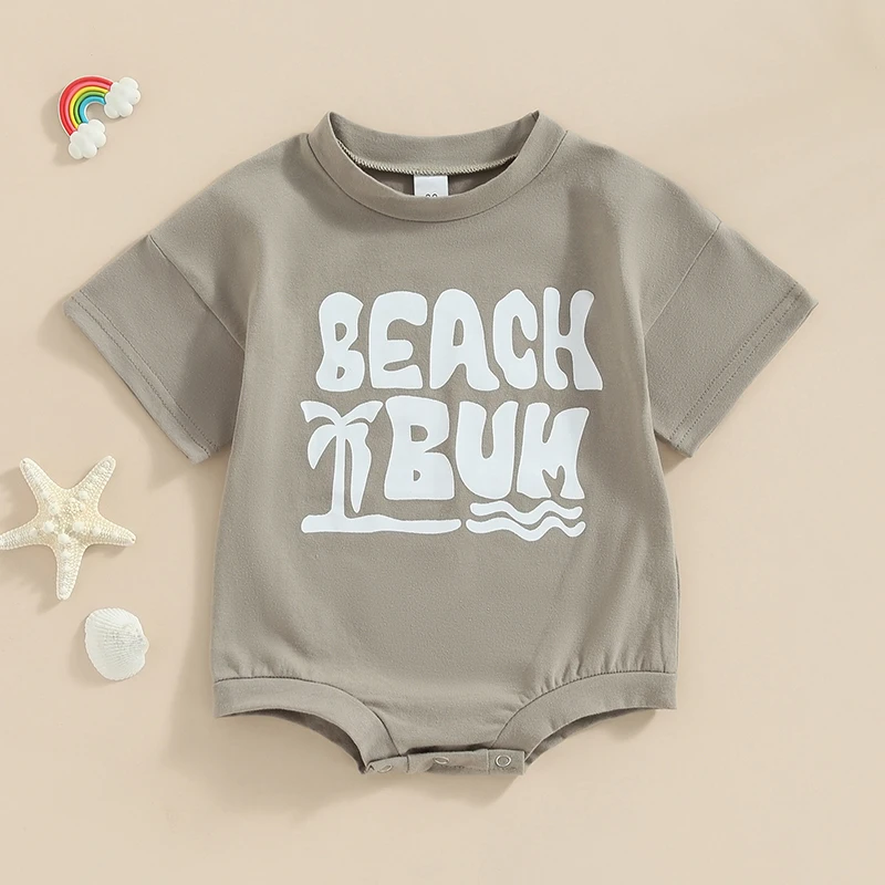 Newborn Baby Boys Girls Summer Outfits Short Sleeve Bubble Romper Beach Bum Oversized Infant Toddler Clothes