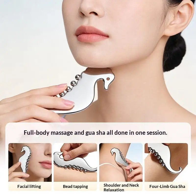 Manual Head Massager Scalp Comb Protable Stainless Steel Gua Sha Face Tool Trigger Point Massager For Foot Hand Back