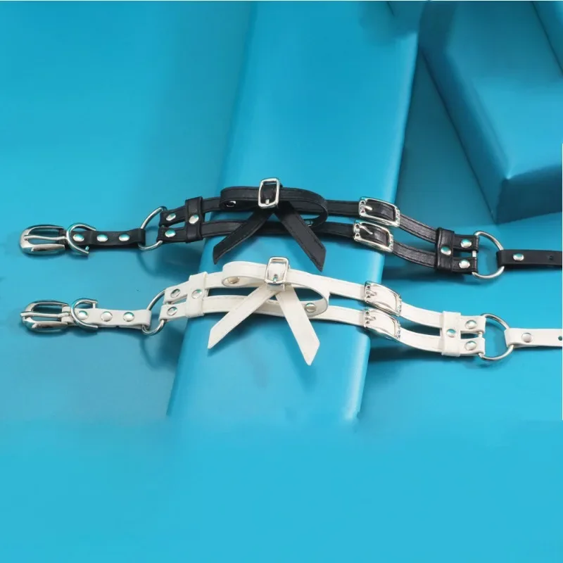 

Fashionable clothing necklace for women, black and white double-layer belt, bow tie necklace, retro neckline