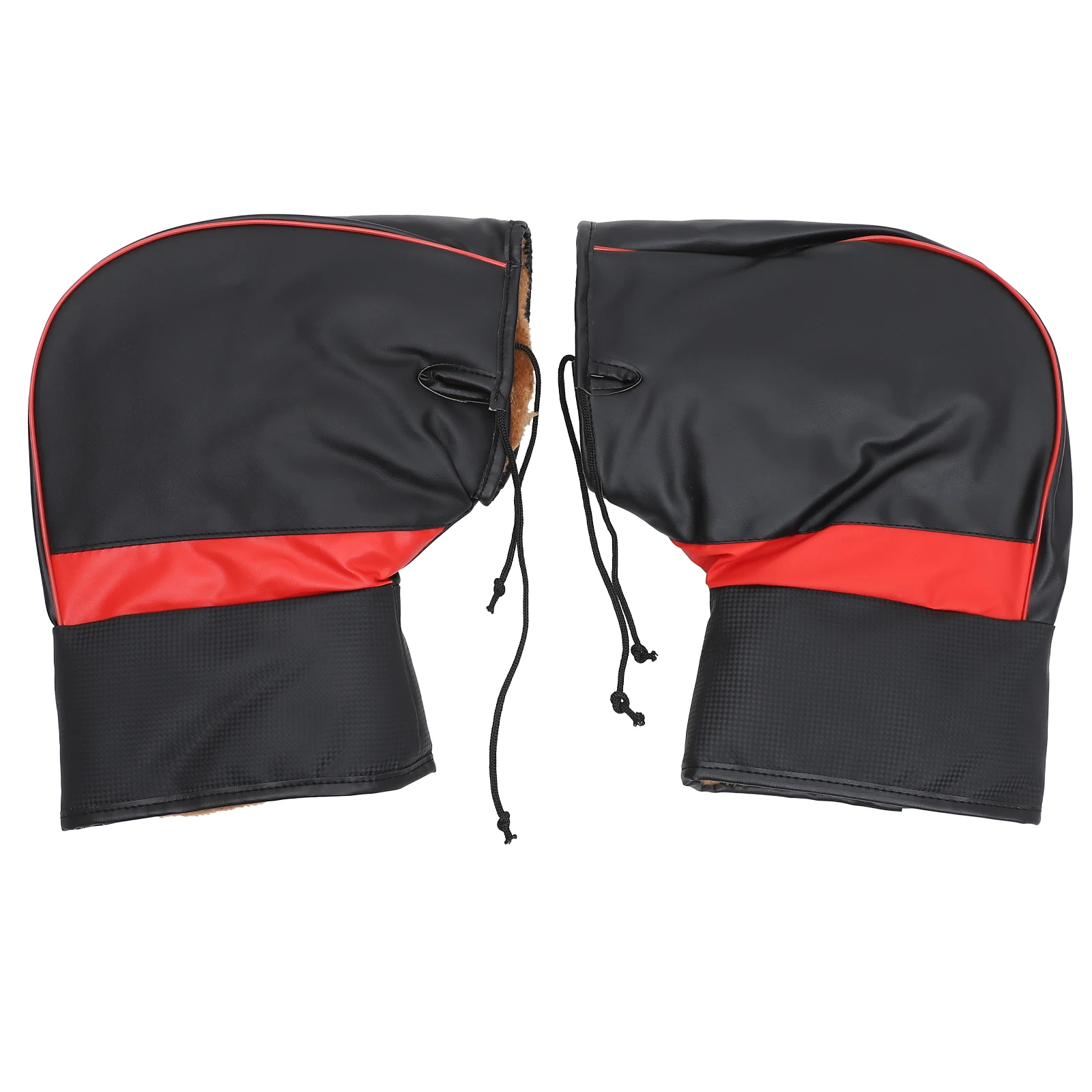 

1 Pair Winter Warm Windproof Pu Motorcycle Handlebar Mitt Glovesrainproof Durable Adjustable Fit All Motorcycles Easy
