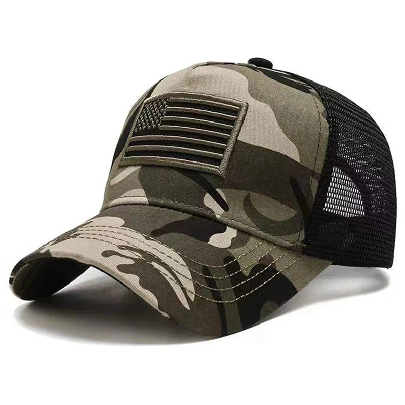 American Flag Camouflage Baseball Capsmen\'s Summer Hats, Sunscreen Hats, Women\'s Summer Hats, Popular Tennis Hats