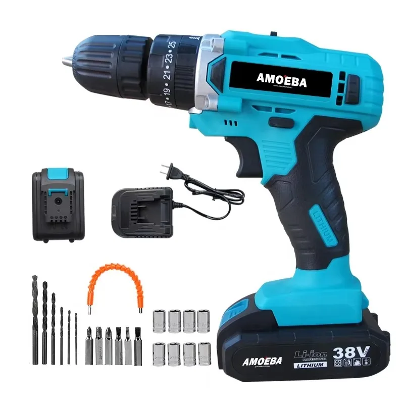 Heimwerker-Akku-Bohrschrauber- und Bohrmaschinen-Set, Kombinationsset für Bohrmaschinen