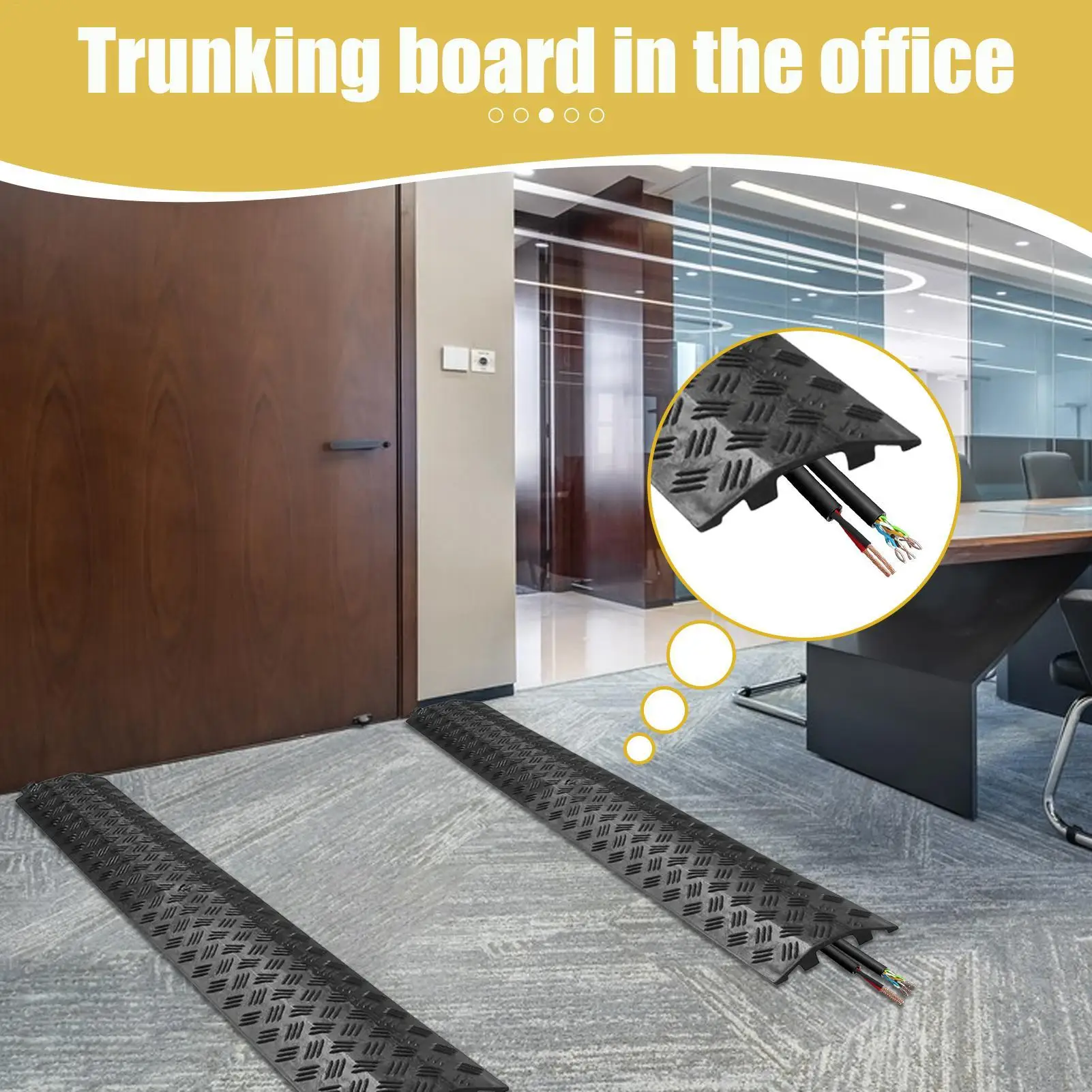 بولي كلوريد الفينيل منحدر كابل سلك حماية غطاء الحبل 100x13x2 سنتيمتر واقية درب غطاء خرطوم لخارج الطريق المرآب الرصيف الأسفلت #3