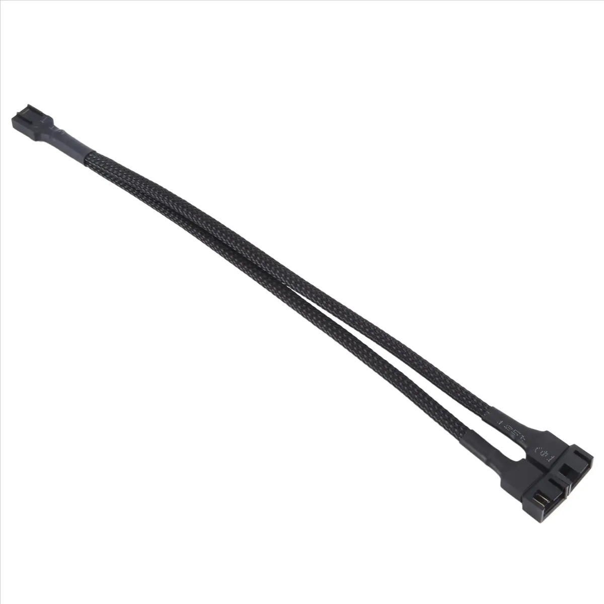 N86R 1 to 2 Way Braided Cable Y Splitter 3/4 Pin PWM Male Connector Fan Computer PC Fan Extension Adapter Cable