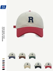 Letter Cloth Label Color Matching Baseball Cap Korean Street Fashion Peaked Cap Face-Showing Small Hat Children