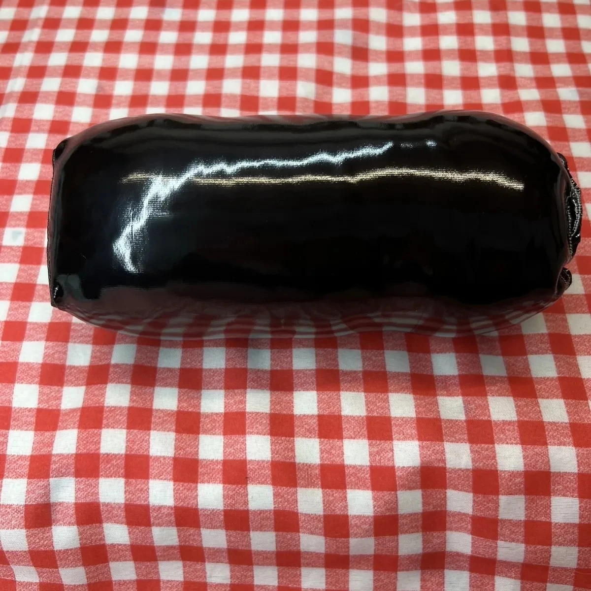 Manga de Massagem Masculina Artesanal em Algodão e Couro PU, Modelo Pocket Pussy, Cor Preto Piano