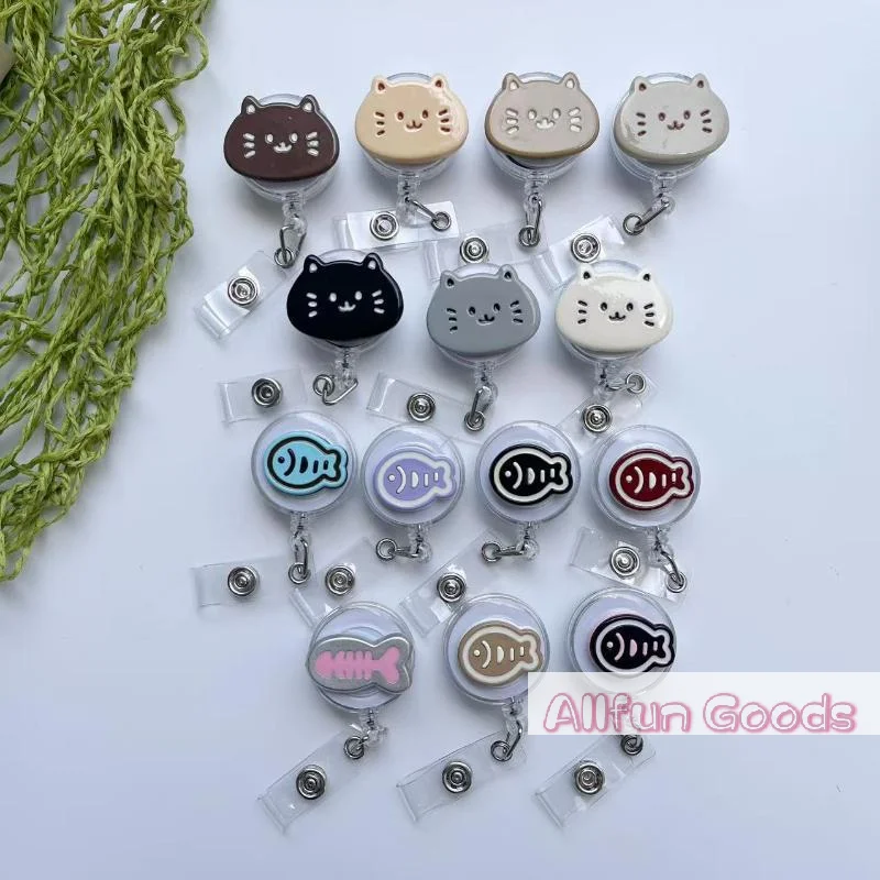 [TG835]Cat-Shaped Retractable Badge Holder Anti-Loss Gadget For Nurses And Students Can Be Stretched And Retracted