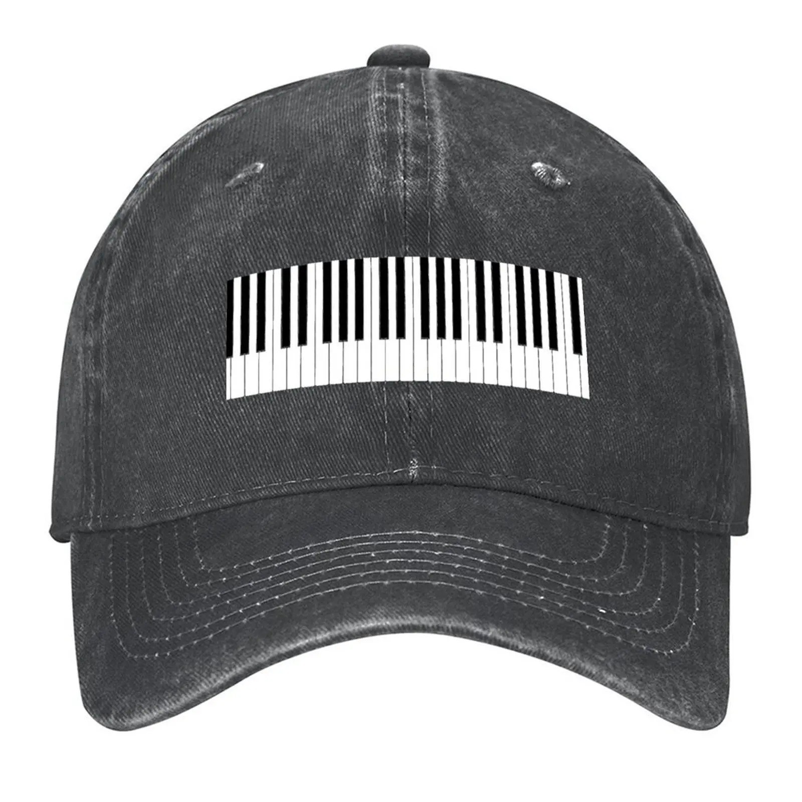 

Cool Piano Keyboard Duvet Cover Musical T-Shirt Baseball Cap Military Cap Man Rave Big Size Hat Mens Caps Women's