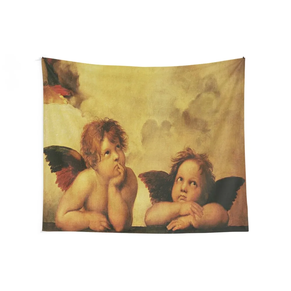 Angels Cherubs Raphael - Santi Sistine Madonna Sweet Tapestry Things To Decorate The Room Room Decoration Korean Style Tapestry