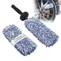 Car Wheel Rim Brush Professional Non-Slip Microfiber Car Tire Cleaning Brush Set For Car Detailing Car Accessories