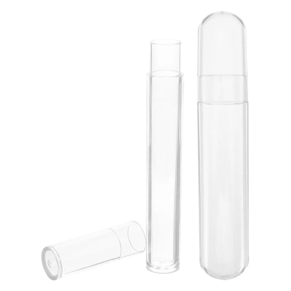 2 個の透明なプラスチックチューブ容器メイクアップツール収納用透明オーガナイザーまつげエクステンションピンセットブラシホーム