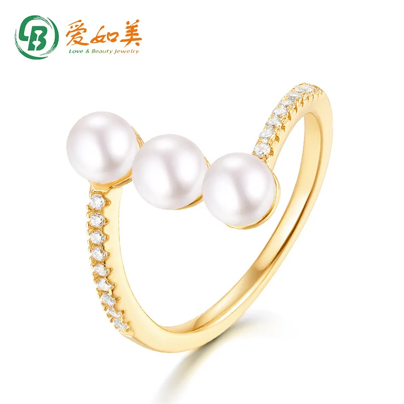 

Light Luxury Straight Line Long Strip 18K Gold PT950 Platinum Silver Plated 7-layer Gold Freshwater Bread Pearl Closed Ring Ring