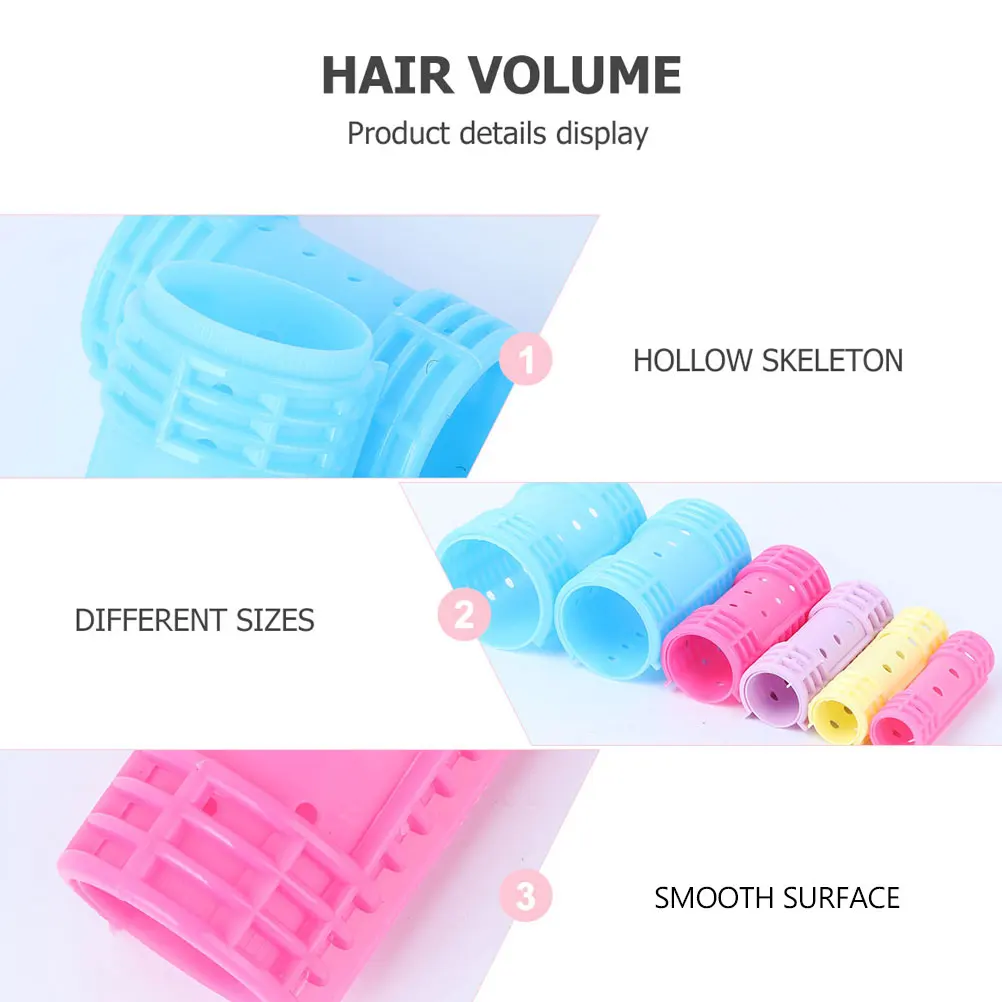 

1 set Hair Curlers Plastic Volume Curls Styling Tools Lightweight Durable Salon Hairdressing Curly Rollers For Lady Girls Long