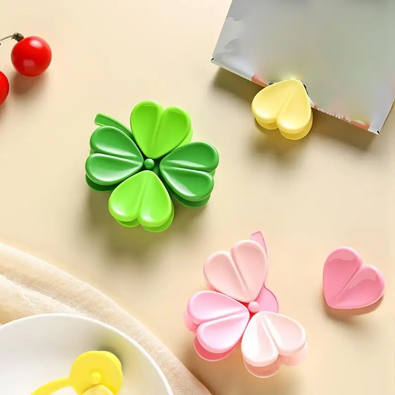 Four-leaf Clover Food Bag Clips Set  Magnetic Fridge Sealing Clips Kitchen Snack Fresh Organizer Solution - view 5