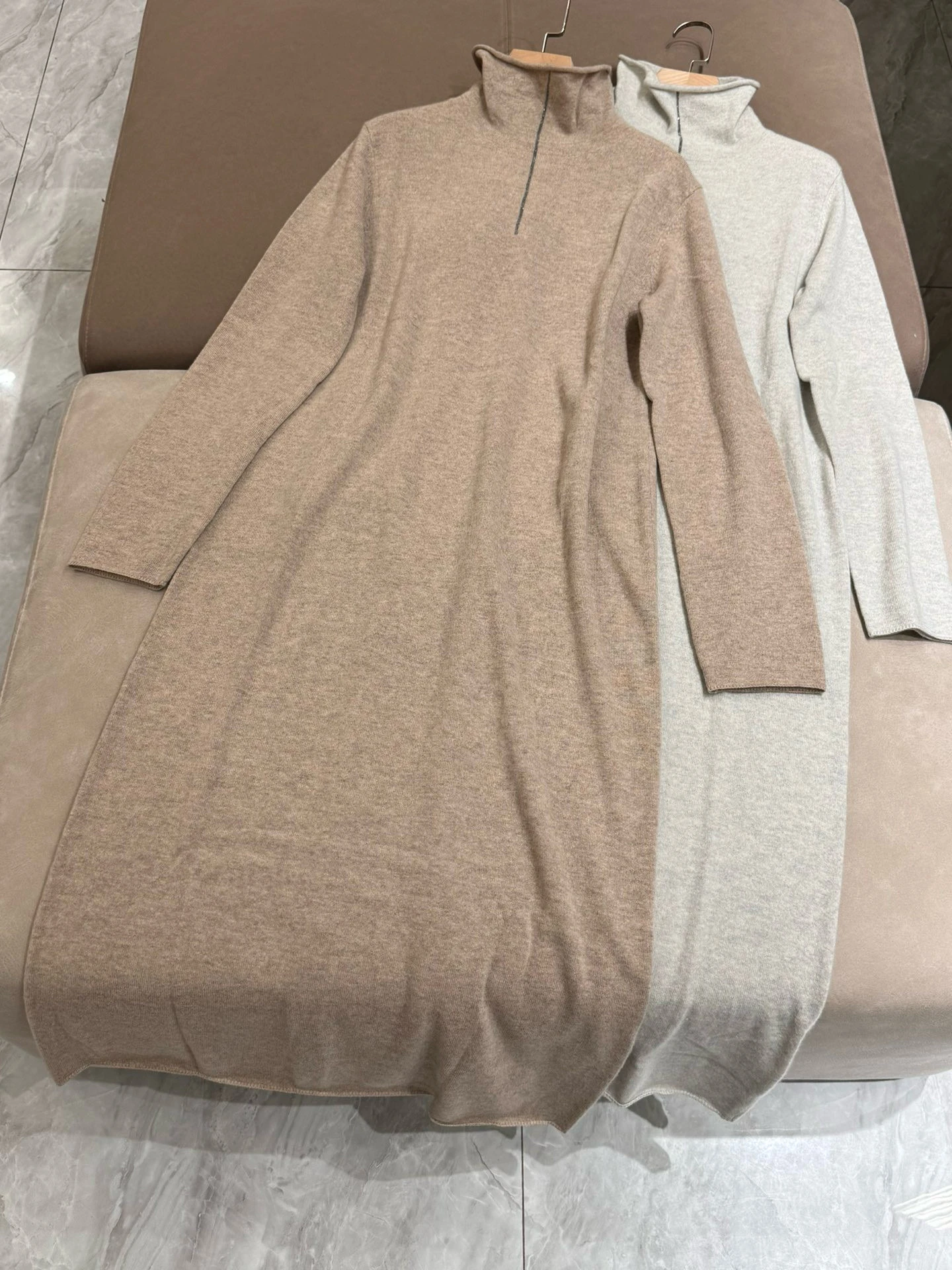 

Autumn Winter Camere Knitted Casual Loose Straight Long Dr Pure Color Casual Sle Women's Long Sve Full Body Dr